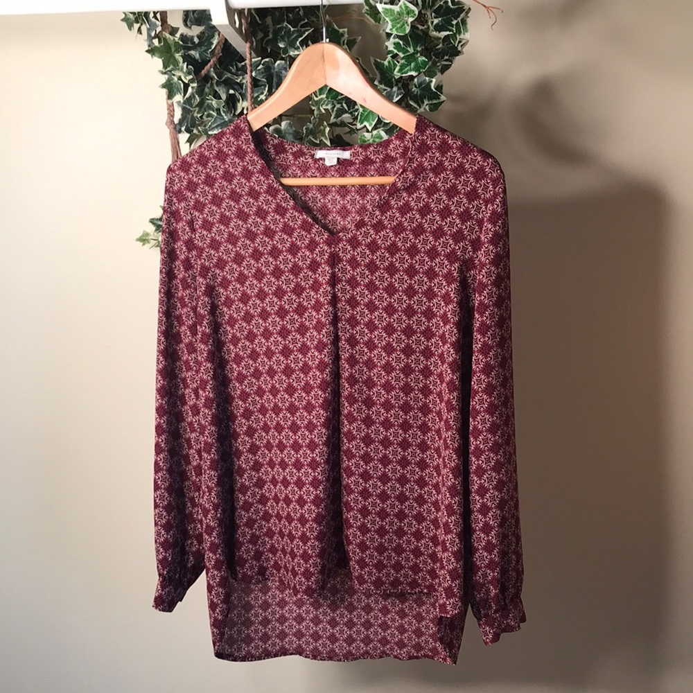 Red Print Blouse